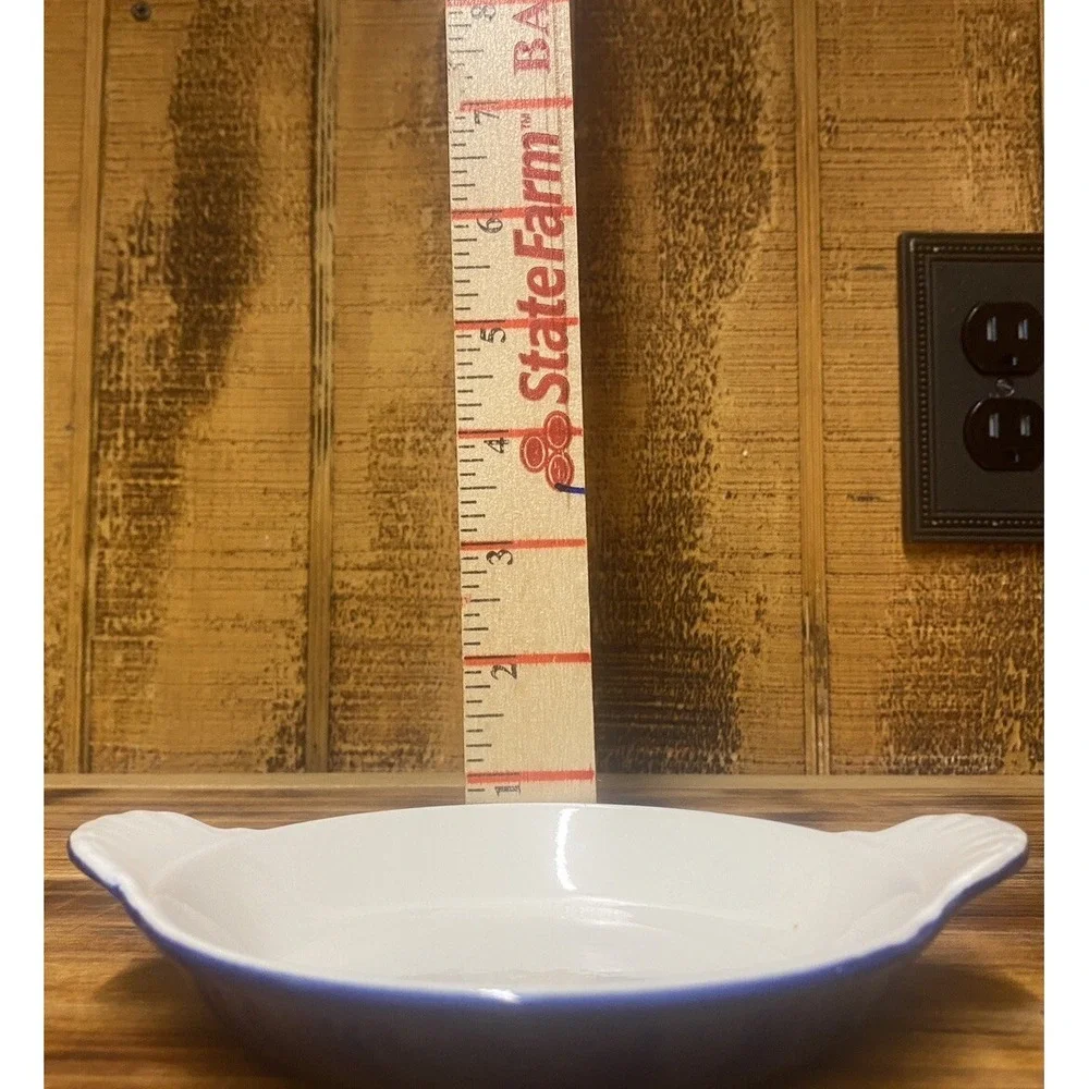 Vintage Hall USA Pottery Cobalt Blue Au Gratin Baking Dish‎